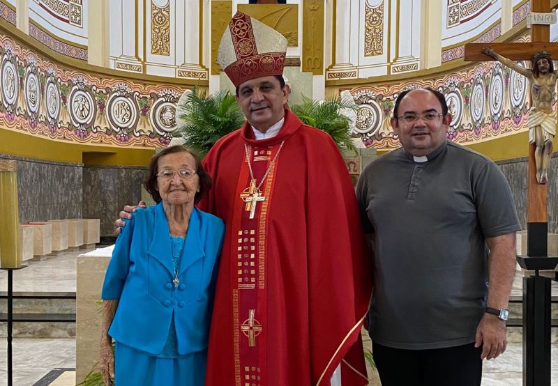 Dona Anita, Bispo Dom Eraldo e Padre Joácio